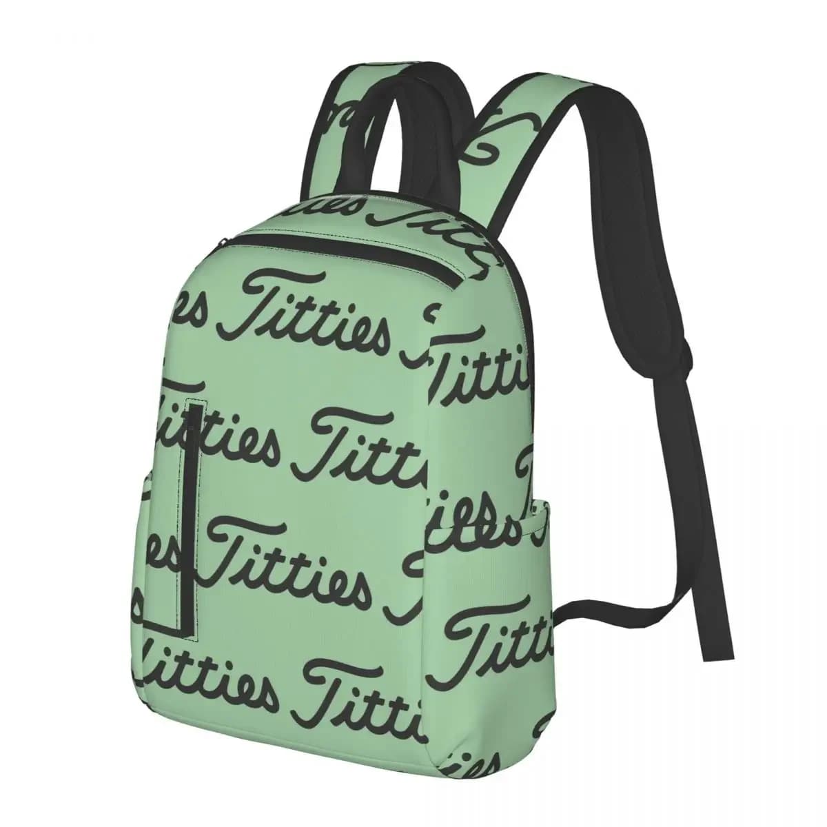 Titties Golf Ball Student Backpack School Bag Hiking Travel Daypack for Men Women Bookbag Shoulder Bags