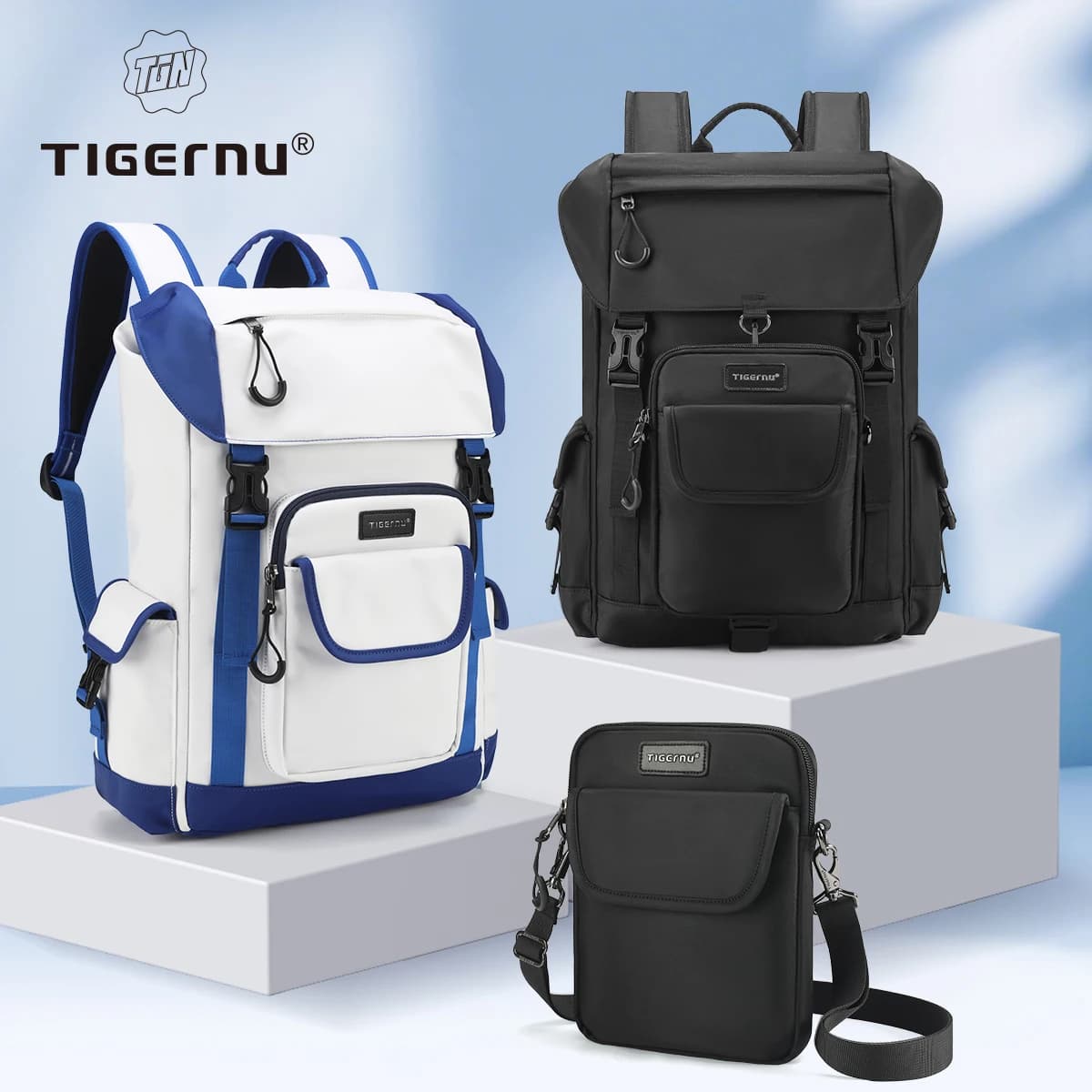 Tigernu Zaino casual Zaino da viaggio da uomo Borse per laptop 15.6 '' Zaino da scuola di moda Zaino da pendolarismo maschile Zaino da scuola