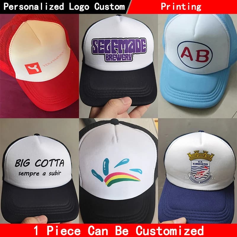 Customized Printed Logo Unisex Cap Casual Plain Baseball Cap Adjustable Snapback Hats Hip Hop Trucker Cap wholesale hats