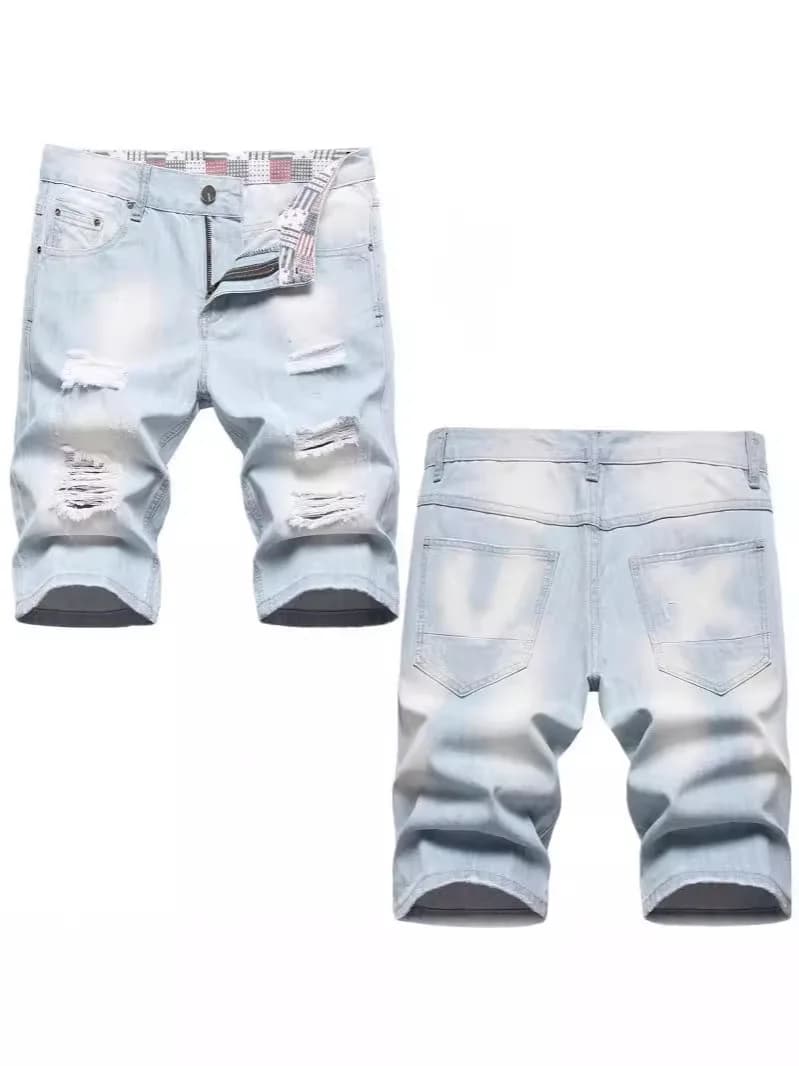 2024 nuovi pantaloncini estivi Jeans uomo pantaloni in Denim Stretch blu scuro Fashion Design Jeans da uomo Slim Jeans corti maschili dritti Hombre
