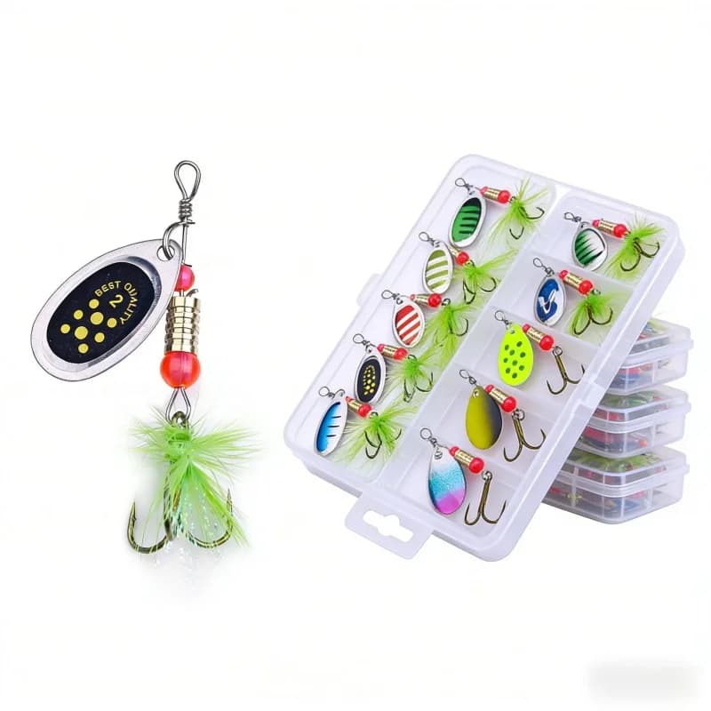 Set di 10 Esche Artificiali Personalizzate con Micro-sequin Piatte per Pesca a Lunga Distanza, Esche Imitazione per Pesci Rossi Specifici