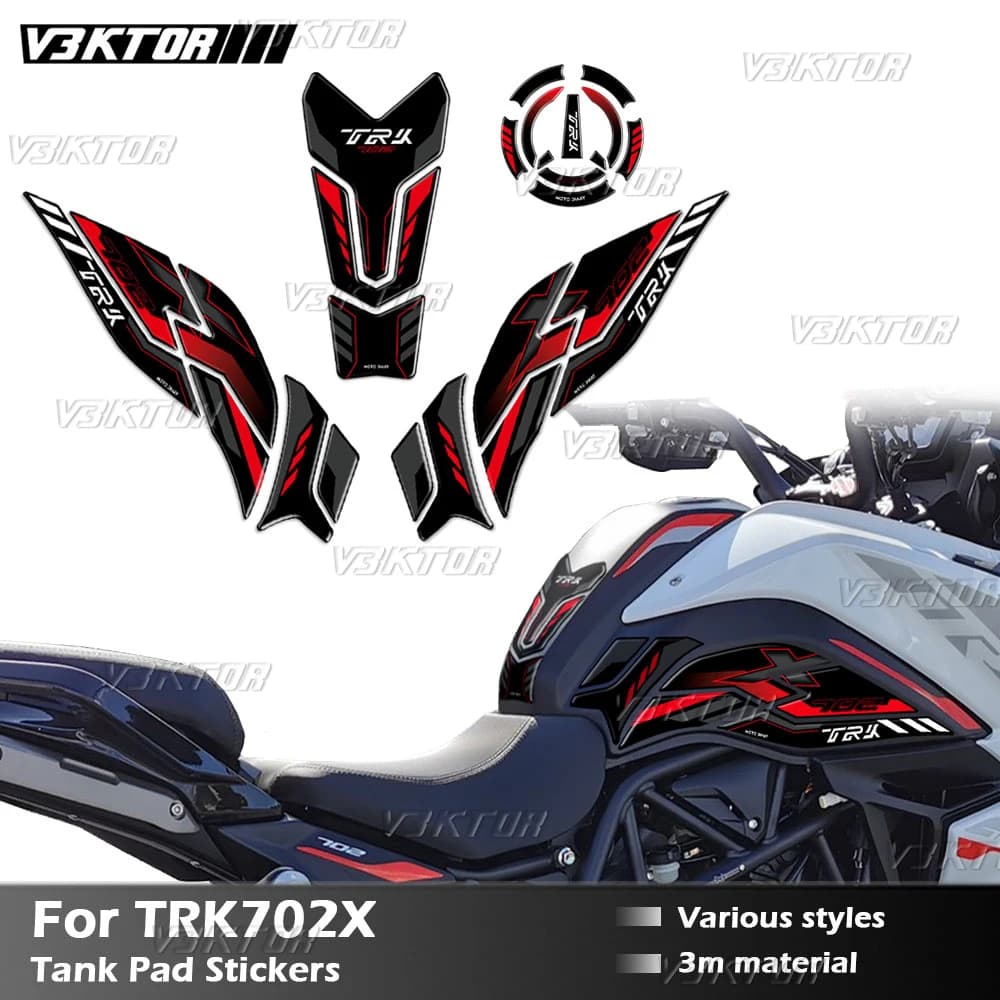 Moto Serbatoio Carburante Adesivo Tappo Gas Olio 3D Decal Copertura Della Protezione Impermeabile Per Benelli TRK702X TRK 702X TRK 702X2023 2024