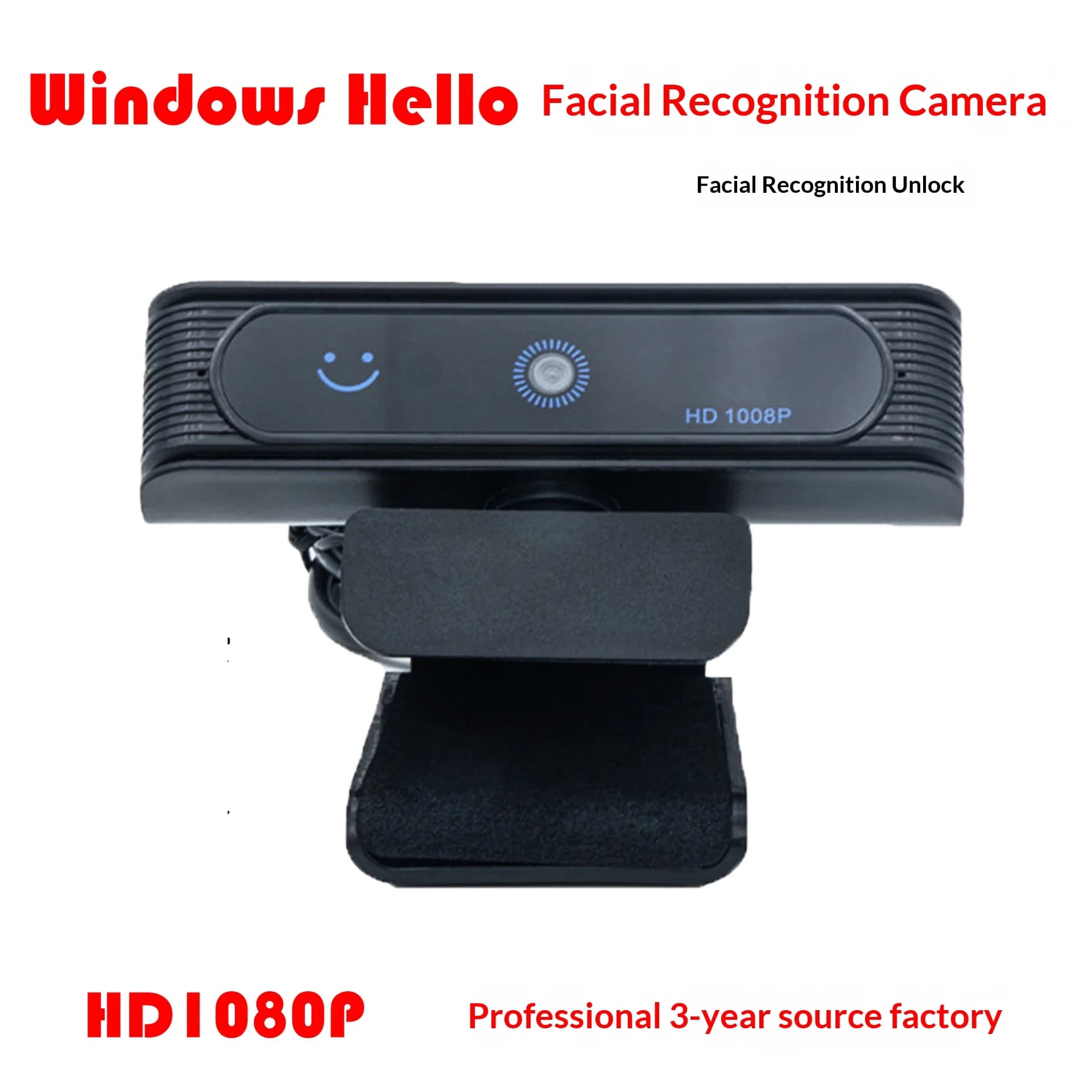 Facial Recognition Webcam Windows Hello 2K Webcam 5MP 1080P Web Camera IR Facial Recognition Login For Laptop PC Camera with Mic