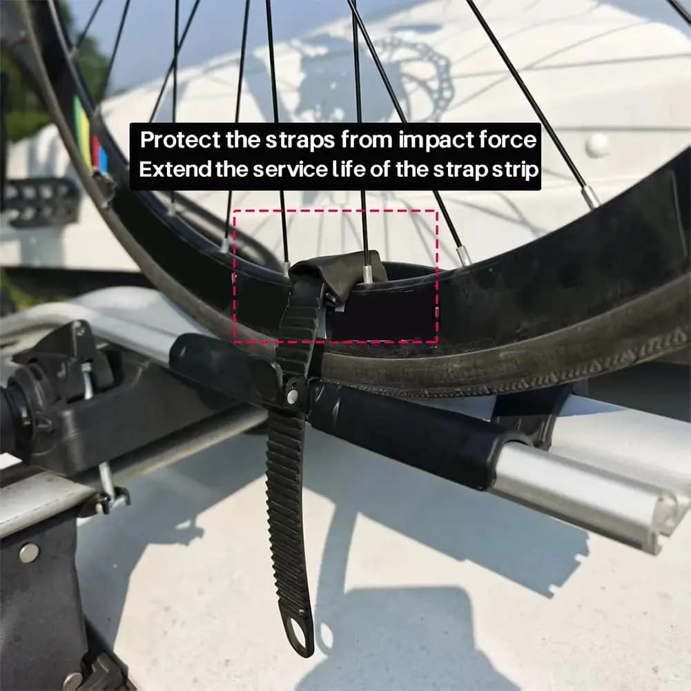 Cinghie adattatrici per ruota bici portapacchi da 2 pezzi con cuscino per un trasporto sicuro in bicicletta per Thule 599 598 591 568 564 561 532 933 926