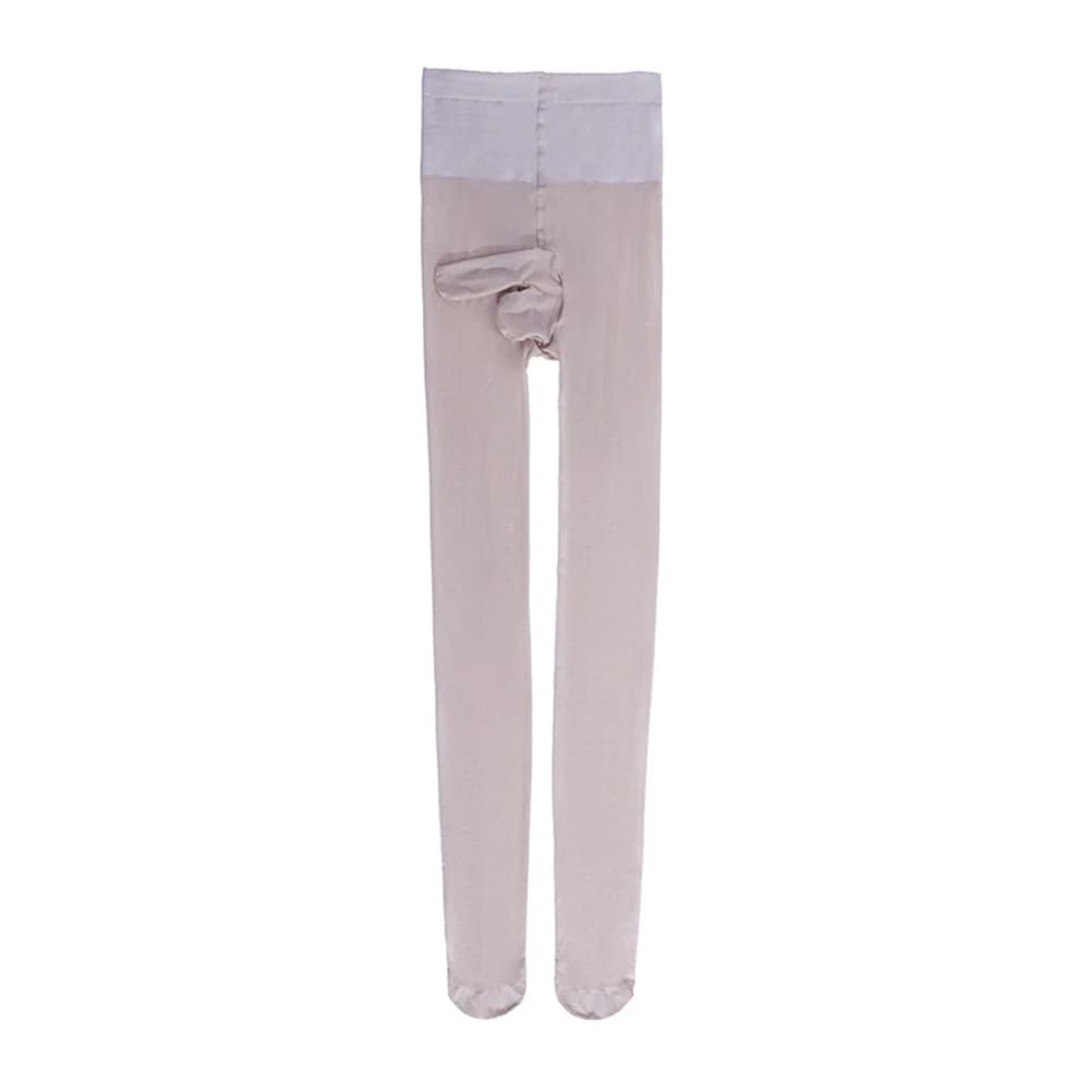 Men's Breathable Summer Socks, Sexy Leggings Color Meat, Intimo Ultrasottile, Transparent Collant with Front Pocket