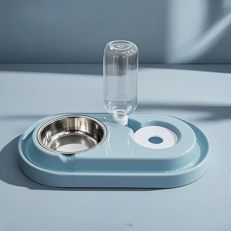 Ciotola Doppia Circolare Anti-Formica per Animali Domestici, Ciotola Anti-Goccia per Cibo e Acqua per Cani e Gatti, Lavabile, Non Versa, per l'Alimentazione Quotidiana degli Animali Domestici