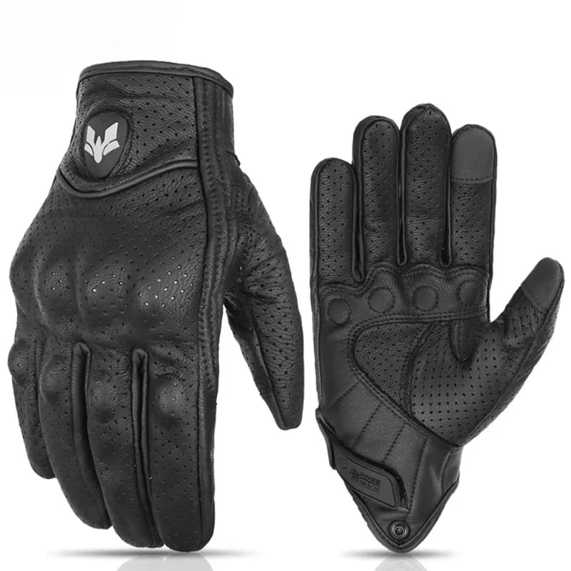 Retro Motorcycle Gloves Men Women Winter Windproof Warm Anti-Slip Anti-Fall Full Finger Riding Gloves For Motorbike Electric Bik