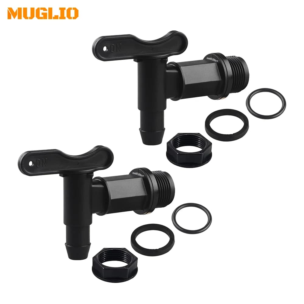 3/4" Drum Spigot Faucet Pail Taps with EPDM Gasket FDA Compliant Materials NPT Connection for Plastic Gallon Drums by MUGLIO
