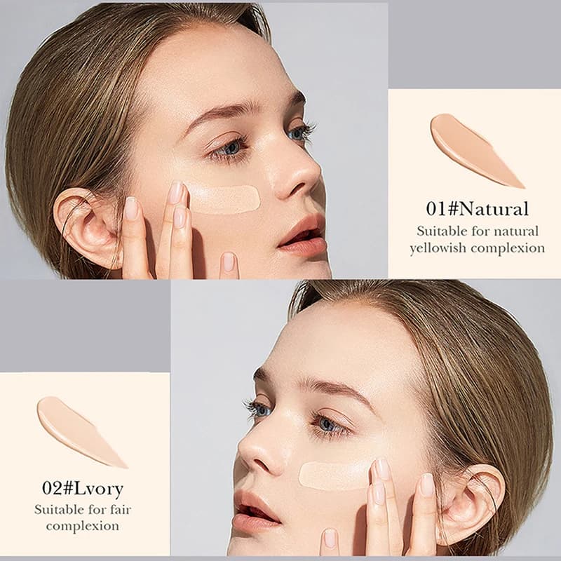 1 piece of foundation in fungus-shaped pillow, BB Cream for face makeup, long-lasting concealer, light and total cover.