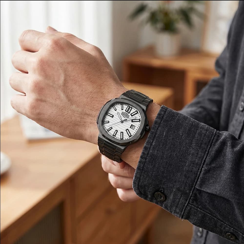 HEROFORCE New Sapphire Waterproof Men Watch Original Diamond Business Fashion Watch Luxury Brand Calendar Leisure Quartz Watch