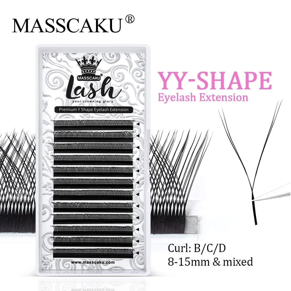 3D to Y effect eyelashes, natural and soft, with split ends, pre-assembled volume eyelashes, premium facial hair extension