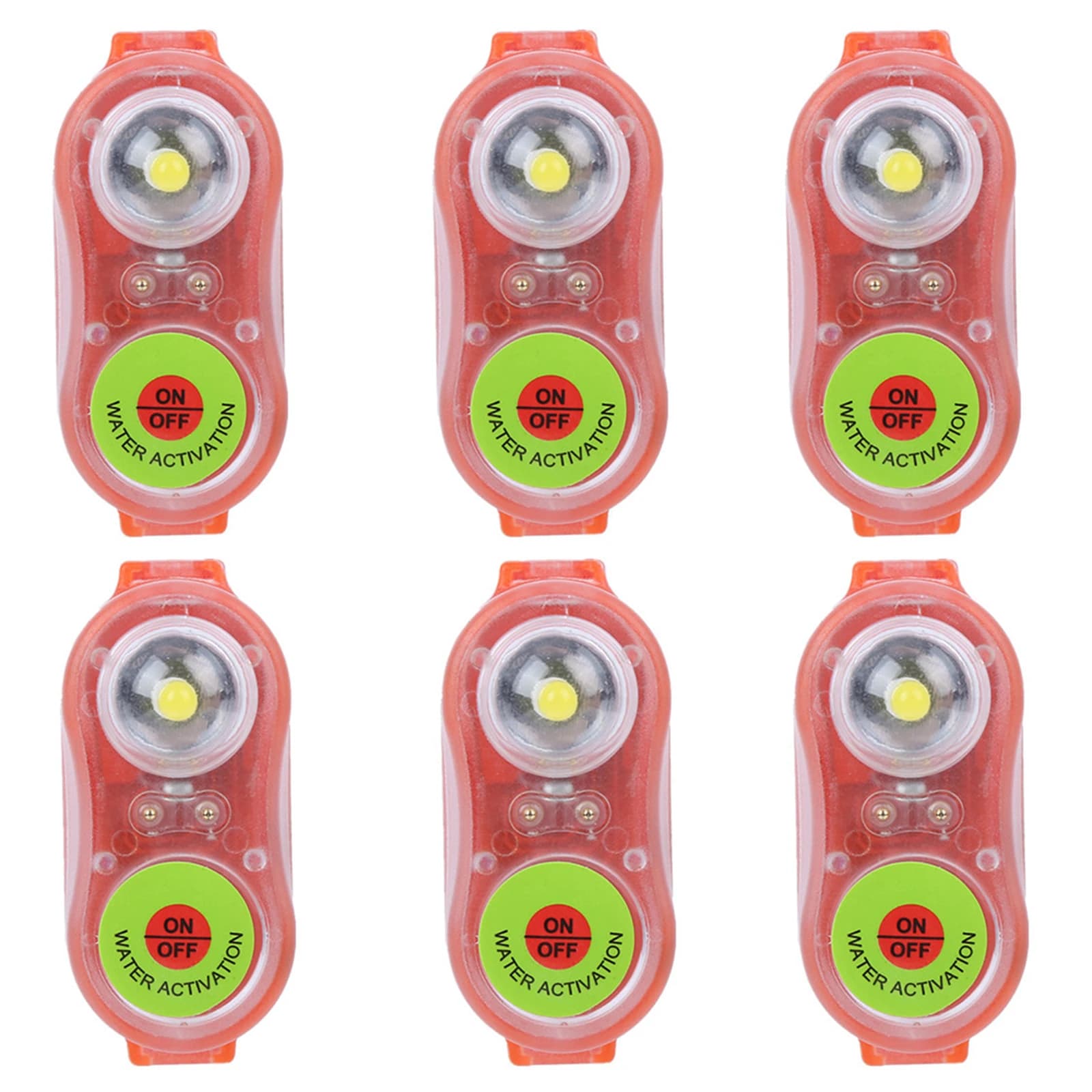 6 pezzi LED giubbotto di salvataggio luce impermeabile lampada giubbotto di salvataggio a basso consumo energetico luce di salvataggio per sport acquatici kayak alla deriva