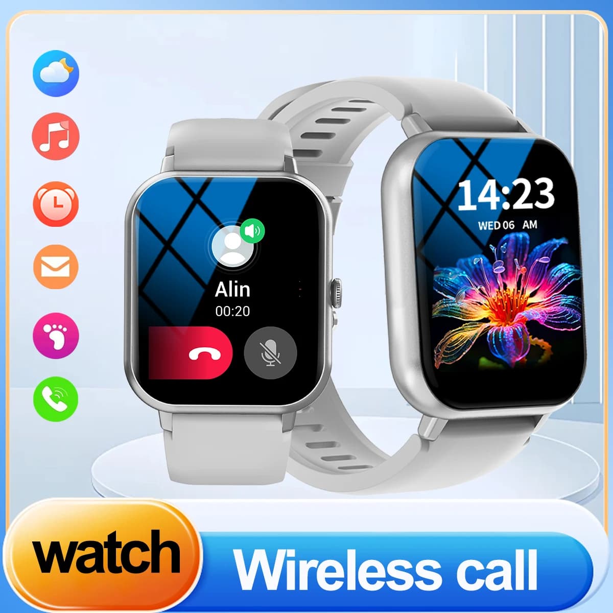 Smart watch con più modalità sportive, chiamate wireless, previsioni del tempo, quadranti personalizzati, compatibile con Android e iPhone