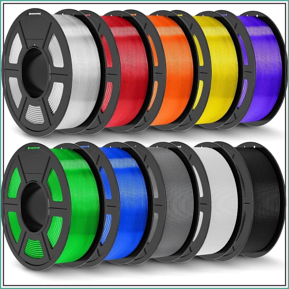 10-Color PLA+ Filament Bundle 1.75mm ±0.02mm, 1.1kg per Spool, Strong & Durable for 3D Printing