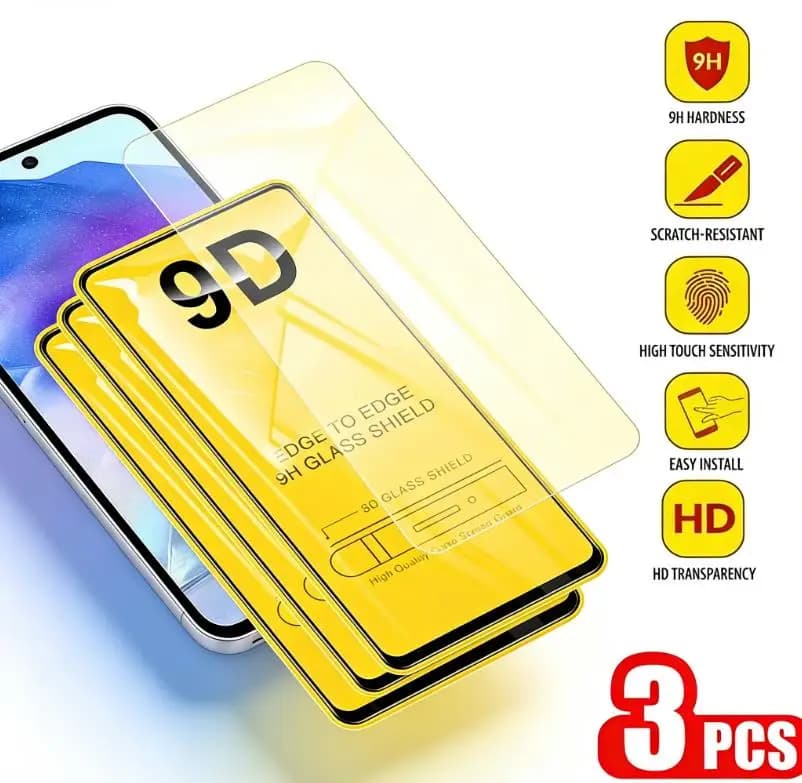 1-3 Pezzi Pellicola Protettiva 9D HD Full Cover per Samsung A56 A57 A17 A16 A15 A36 A26 A35 A34 A33 A55 A54 A53 S24FE A07 A06 A05