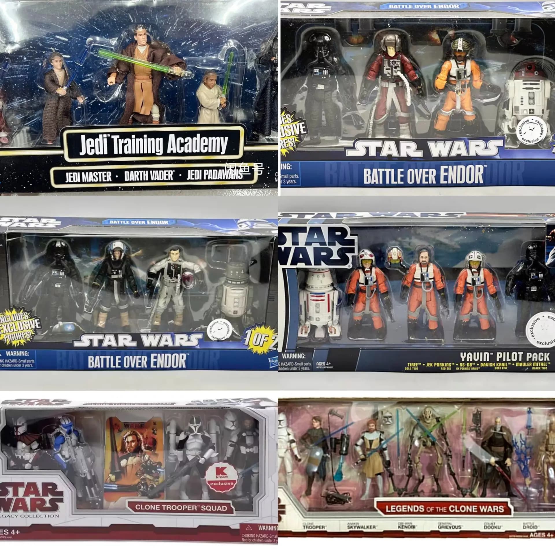 Star Wars Battle Packs Battle Over Endor Yavin Pilots Jedi Academy 3.75 "Action Figure in scatola