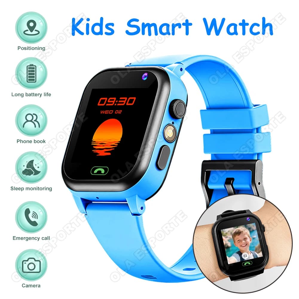 4G Smart Watch per bambini Posizionamento GPS Monitoraggio Chiamata SOS Telecamera HD Torcia Monitoraggio del sonno Smartwatch Ragazzi Ragazze Regali di festa