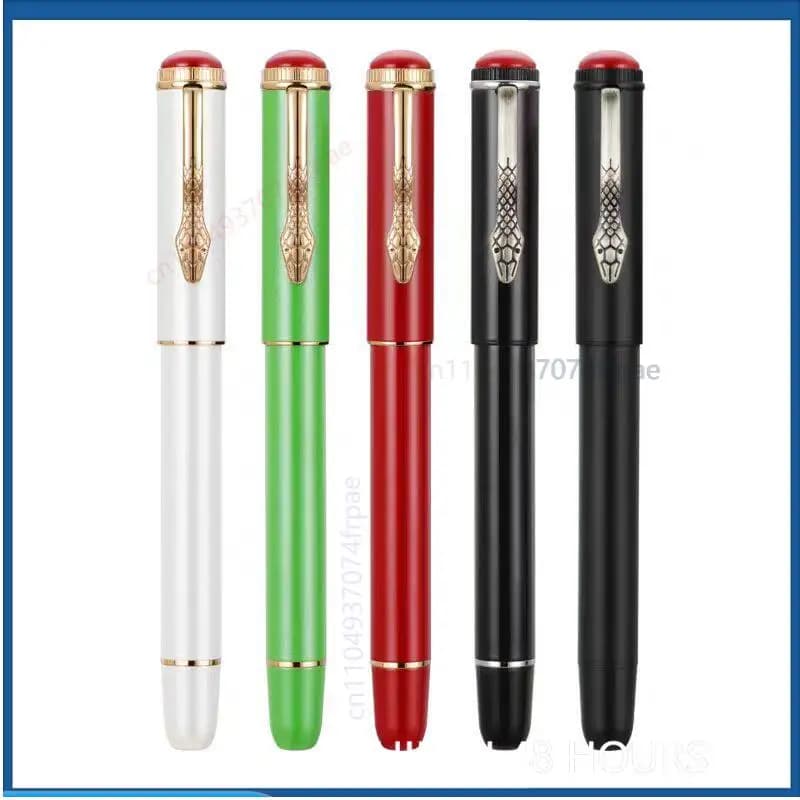 Exquisite Snake Engraved For Jinhao 025 Fountain Pen Smooth Writing Women Adult Practice Ink Pen New Year Holiday Gift (2PCS)