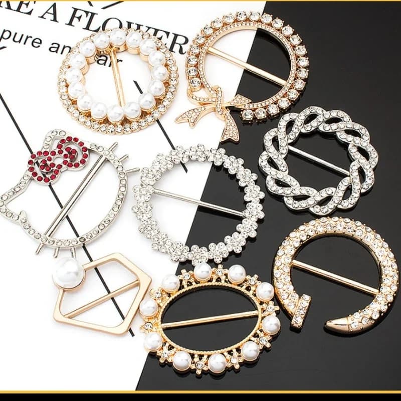 1 pz annodato bottone anello accessori di abbigliamento perla vita metallo angolo annodato bottoni sciarpa camicia fibbie