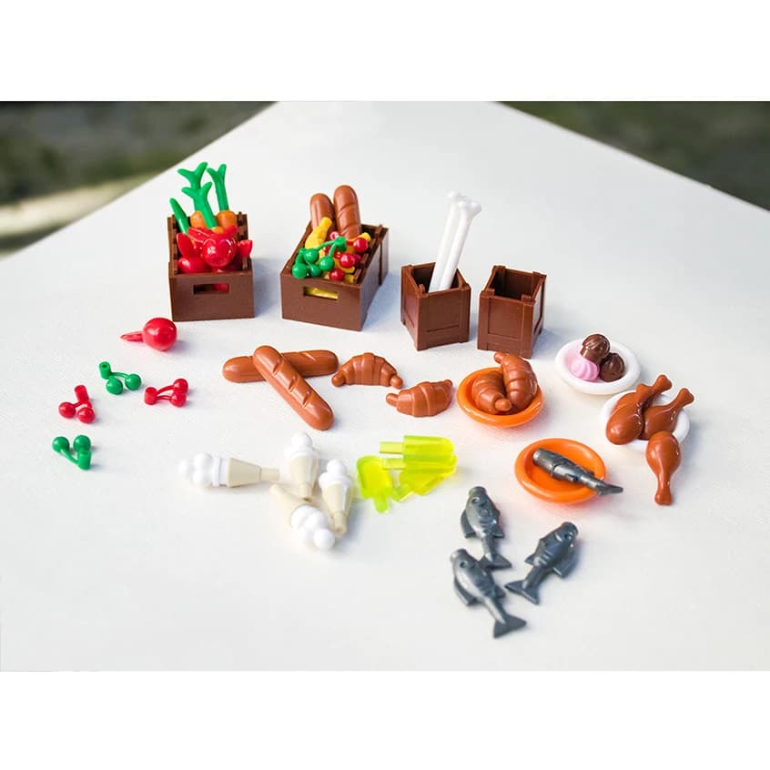 *Confezione di cose alimentari* Mattoncini per illuminare fai-da-te, compatibili con Lego assembla particelle