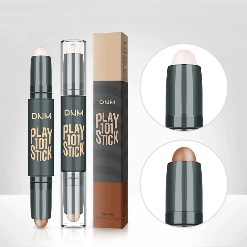 Evidenziatore Trucco Doppia Punta, Correttore Viso a V, Bronzer Contouring, Correttore Trucco 3D, Stick Contouring, Penna Evidenziatore Cosmetica