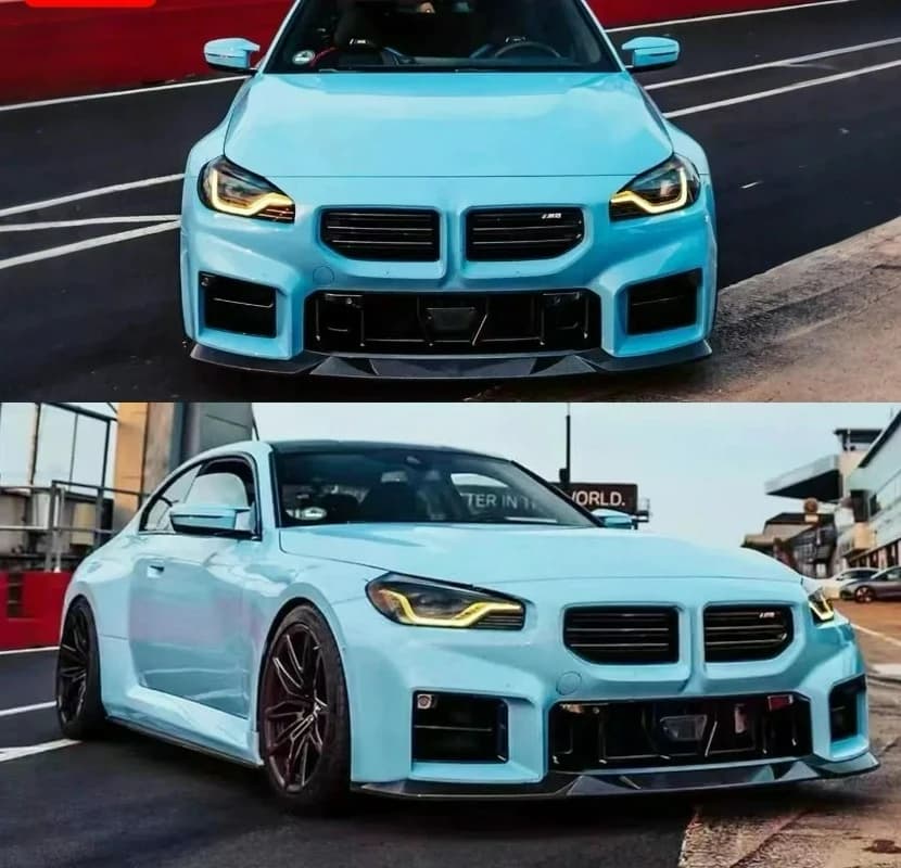 PerBMW M2 G87 Update R44 Style Carbon Fiber Dry Labbro Front Back lip Side skirt Rear Spoiler rear body kit