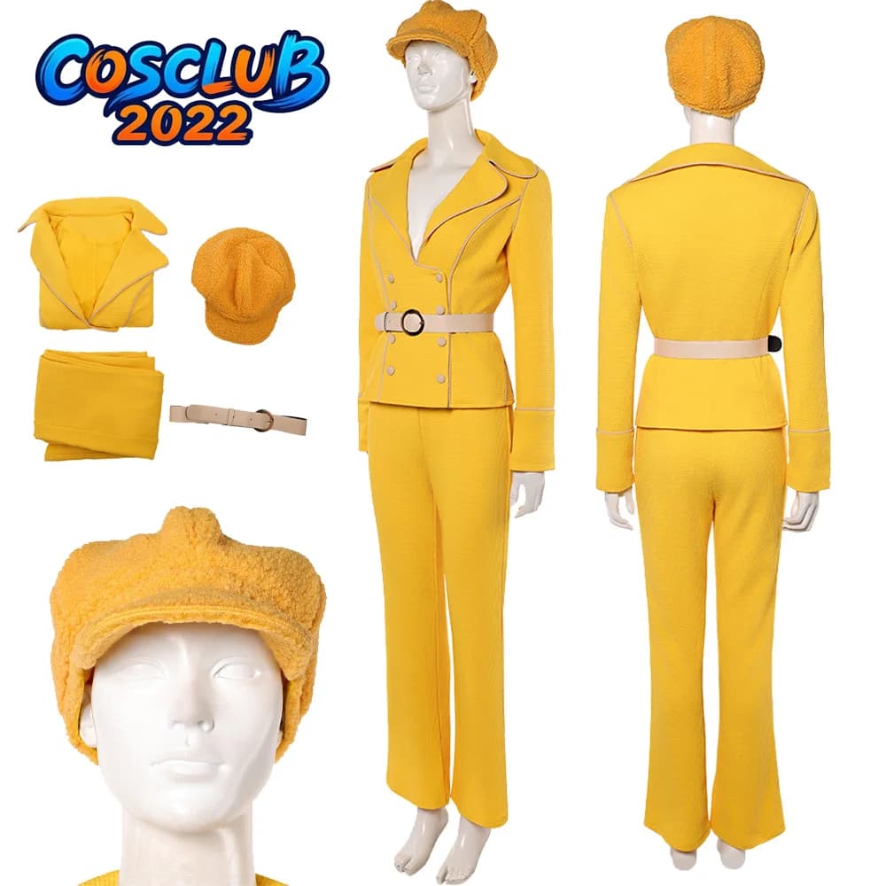 Costume da Pirata Miss Valentine 2026: Cappello, Uniforme, Pantaloni, Cintura - Abbigliamento Giallo per Halloween e Carnevale