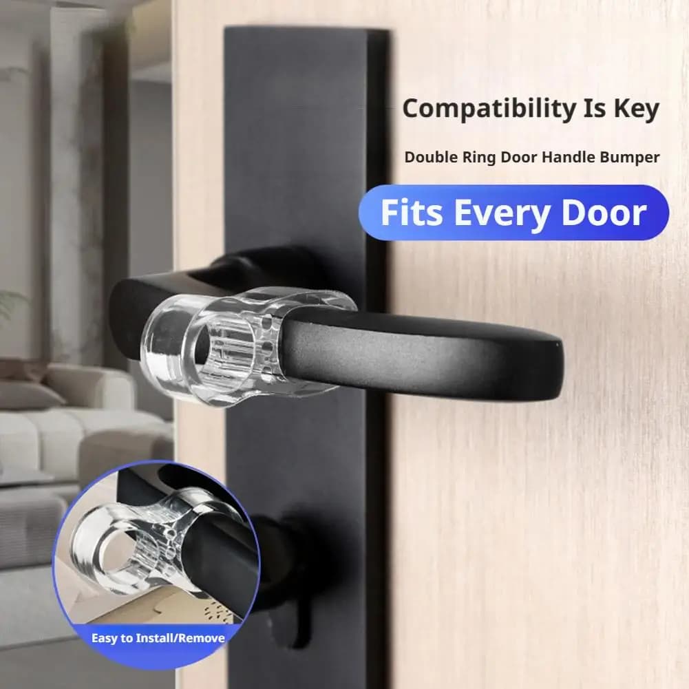 No-Drill Door Stopper Silicone Bumper Guard for Walls Anti-Collision Pad for Bedroom Door Handle
