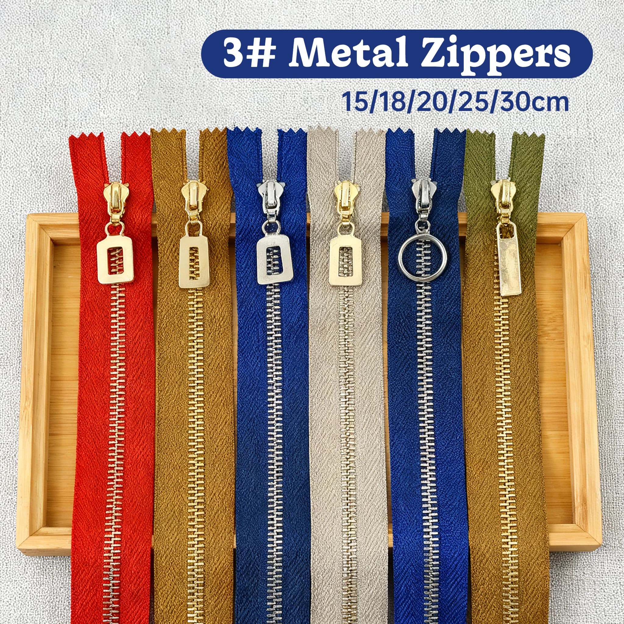 5 pezzi Meetee 3 # Cerniere in metallo a punta chiusa per cucire 15/18/20/25/30 cm Chiusura con cerniera Borse Vestiti Sostituisci accessori di riparazione con cerniera