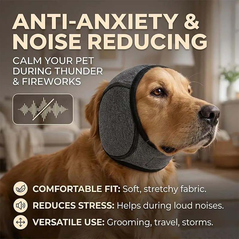 Dog Ear Muffs New Noise Reduction Dog Ear Covers for Swimming Grooming & Anxiety Relief Adjustable Soft Pet Ear Protection Hats