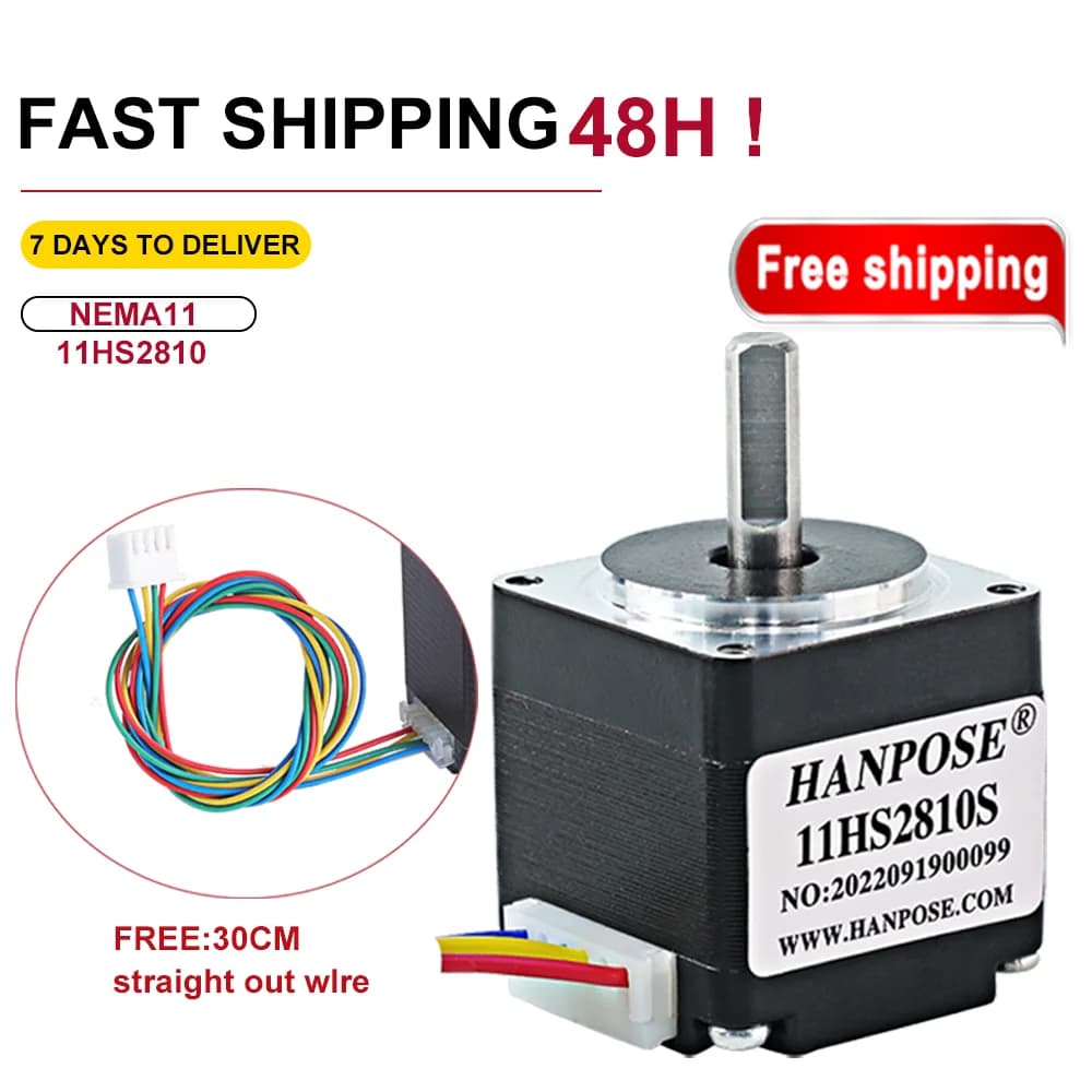11HS2810 Motore passo-passo 28 per incisione laser mulino da 1,8 gradi 0,08N.m 1.0A per attrezzature per monitor stampante 3D Motore passo-passo NEMA11