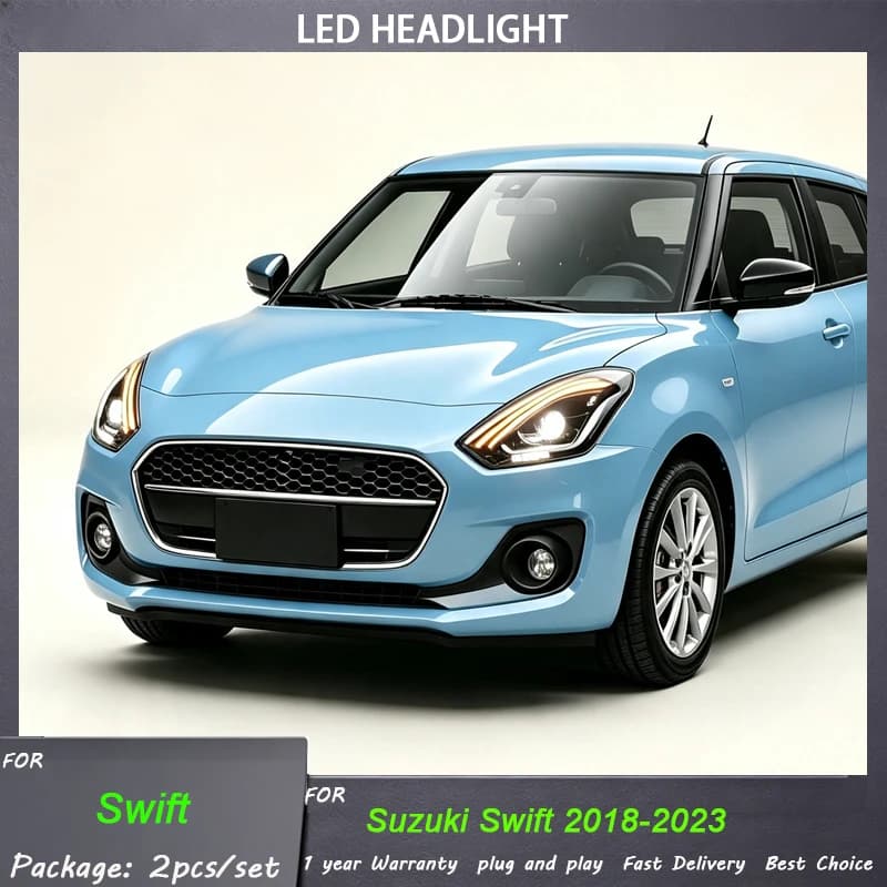 Car Lights For Suzuki Swift 2019-2023 LED Headlights | LED DRL + Sequential Turn Signal Modified Headlamp Automotive Accessories