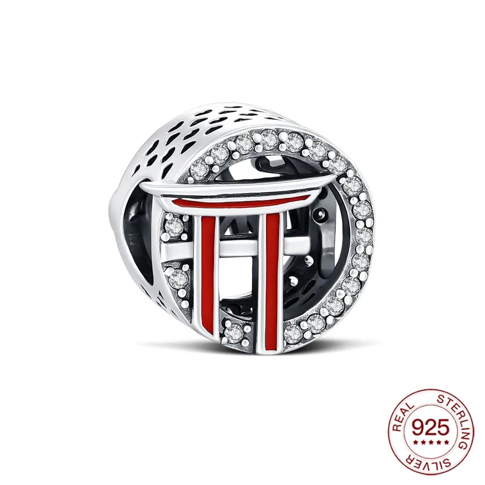 Ciondolo in argento sterling 925 Skyline della città Tokyo Torii Perline Creazione di gioielli Braccialetti originali Gioielli di moda da donna Indossare regali
