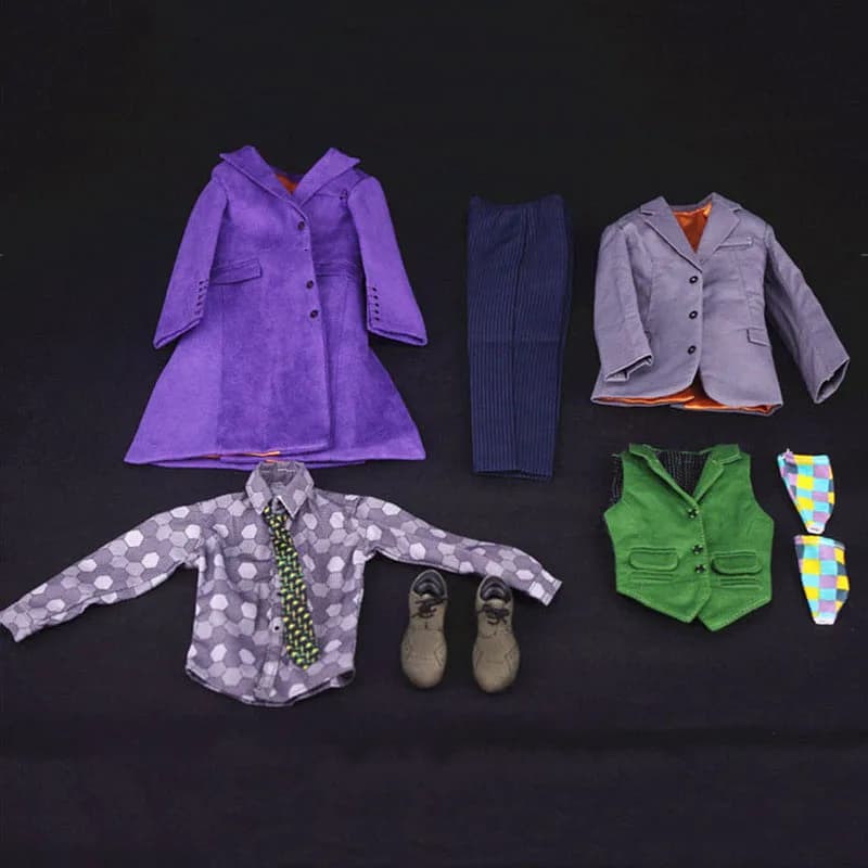 Set di Abiti in Scala 1/6 per Action Figure DX01 DX11: Giacca Viola, Pantaloni e Mani con Guanti per Modelli Maschili da 12 Pollici
