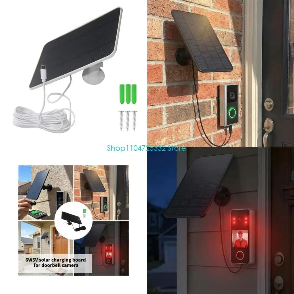 P5EA pannello solare a risparmio energetico da 6 W Ricarica stabile per telecamere sicurezza utilizzando tecnologia