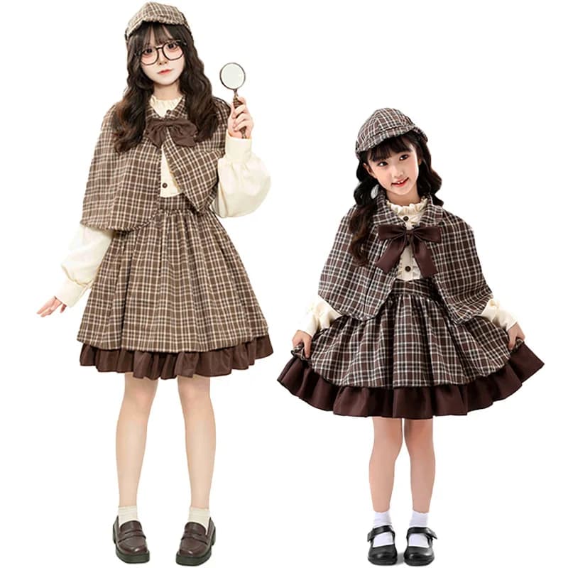 New cosplay detective Sherlock Holmes parent-child set game party role-playing costume women's stage performance costume