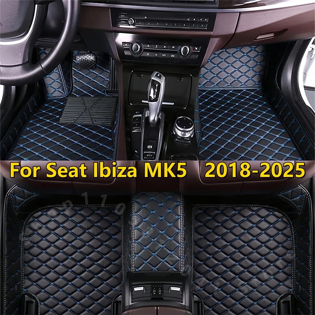 Custom Leather Car Floor Mat For Seat Ibiza MK5 2018 2019 2020 2021 2022 2023 2024 2025 Auto accessories Car Carpet