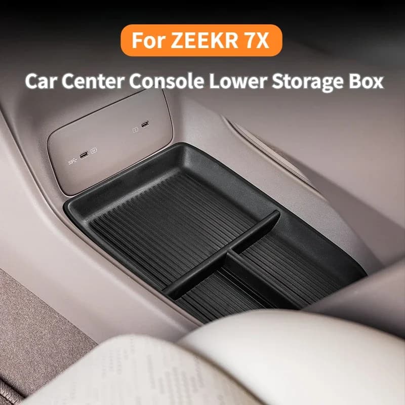 Per ZEEKR 7X: Vassoio portaoggetti inferiore per console centrale, organizer per vano portaoggetti, accessorio per bracciolo e vano portaoggetti inferiore