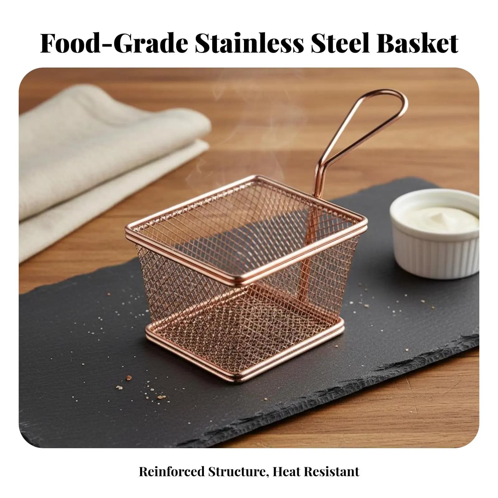 Mini Fry Basket Restaurant Design Mini Fry Basket Individual Food Server Miniature Size Easy to Clean for Pubs, Parties