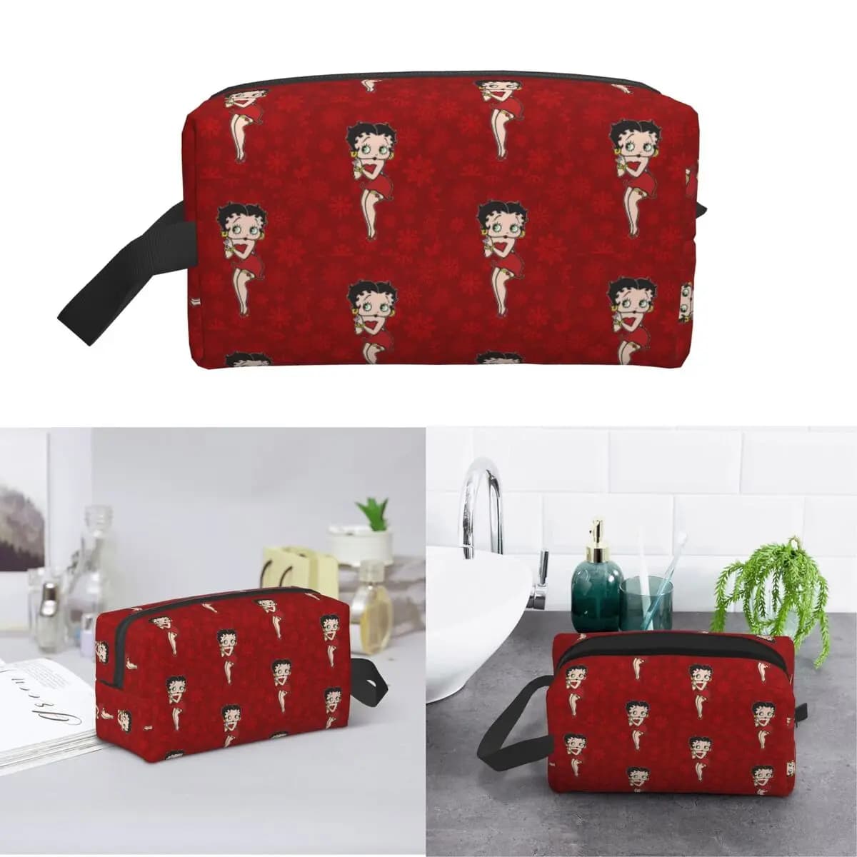 Betty Boop Makeup Bag Cosmetic Organizer Storage Dopp Kit Toiletry Cosmetic Bag for Women Beauty Travel Pencil Case