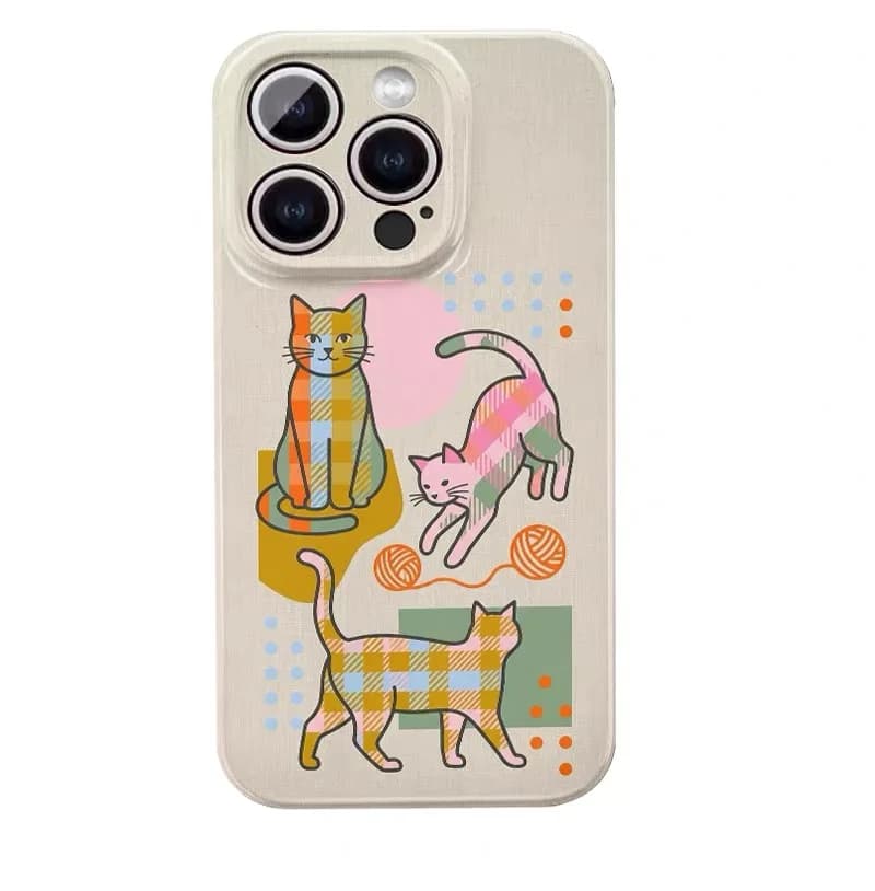 Cover per telefono in acrilico con gattino peloso a cartone animato per IPHONE 17 Air 16E 15 PROMAX 14 Plus 13 12 MINI 11 PRO 16Plus XR XS