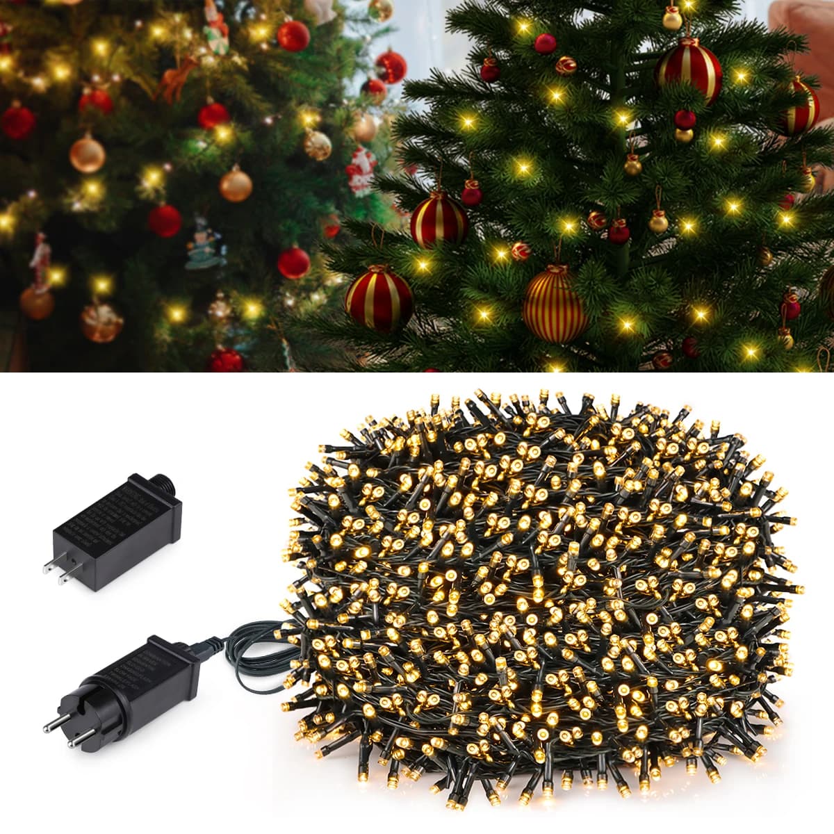 Christmas LED String Light 24V Warm White Multi Fairy Lights for Tree Decor, Waterproof Outdoor Room Decoration Garland Light