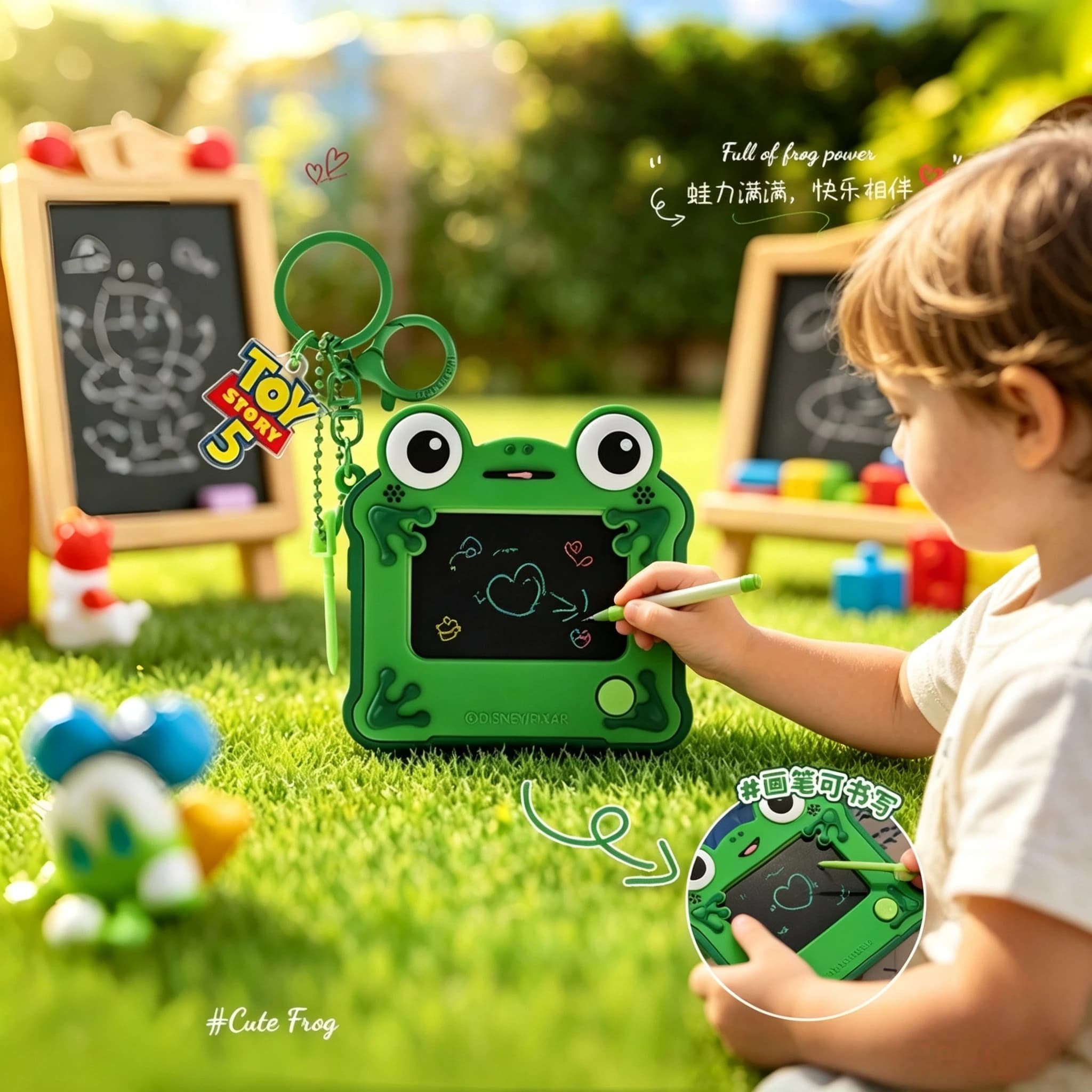 Genuine Toy Story 5 Lilypad LCD Tablet Keychain Erasable Drawing Toy Puzzle Drawing Erasable Handwritten Backpack Pendant Gifts