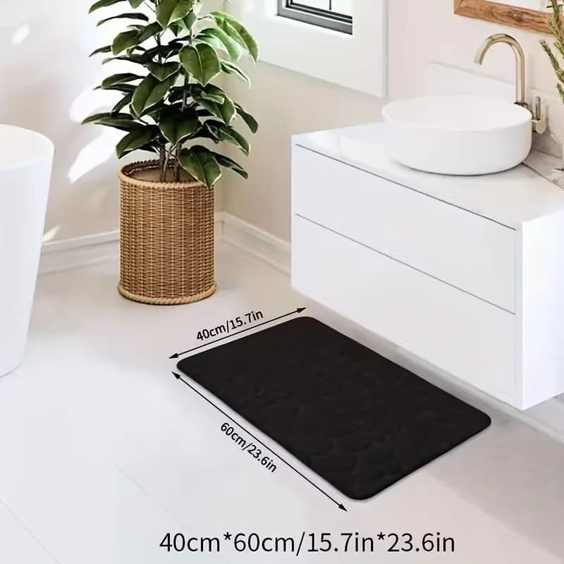 Tappetino da Bagno Goffrato Antiscivolo Assorbente ad Asciugatura Rapida Lavabile in Lavatrice Tappeti Effetto Ciottoli per Bagno e Doccia