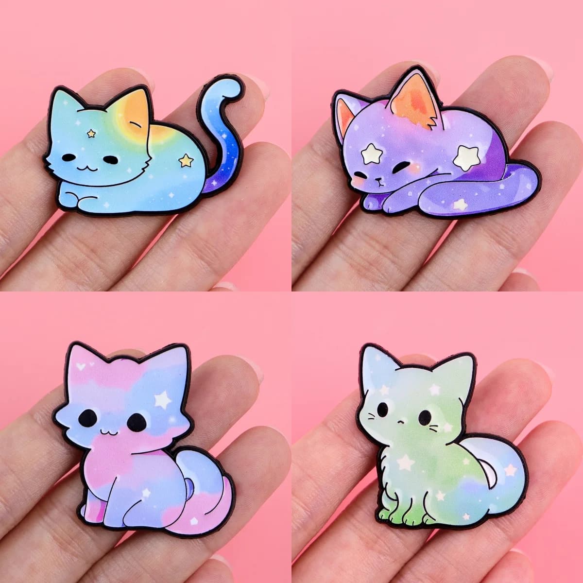 Cute Colorful Cat Enamel Pins Cartoon Brooches Badge Lapel Pin For Backpack Clothes Accessories Animal Jewelry Birthday Gifts