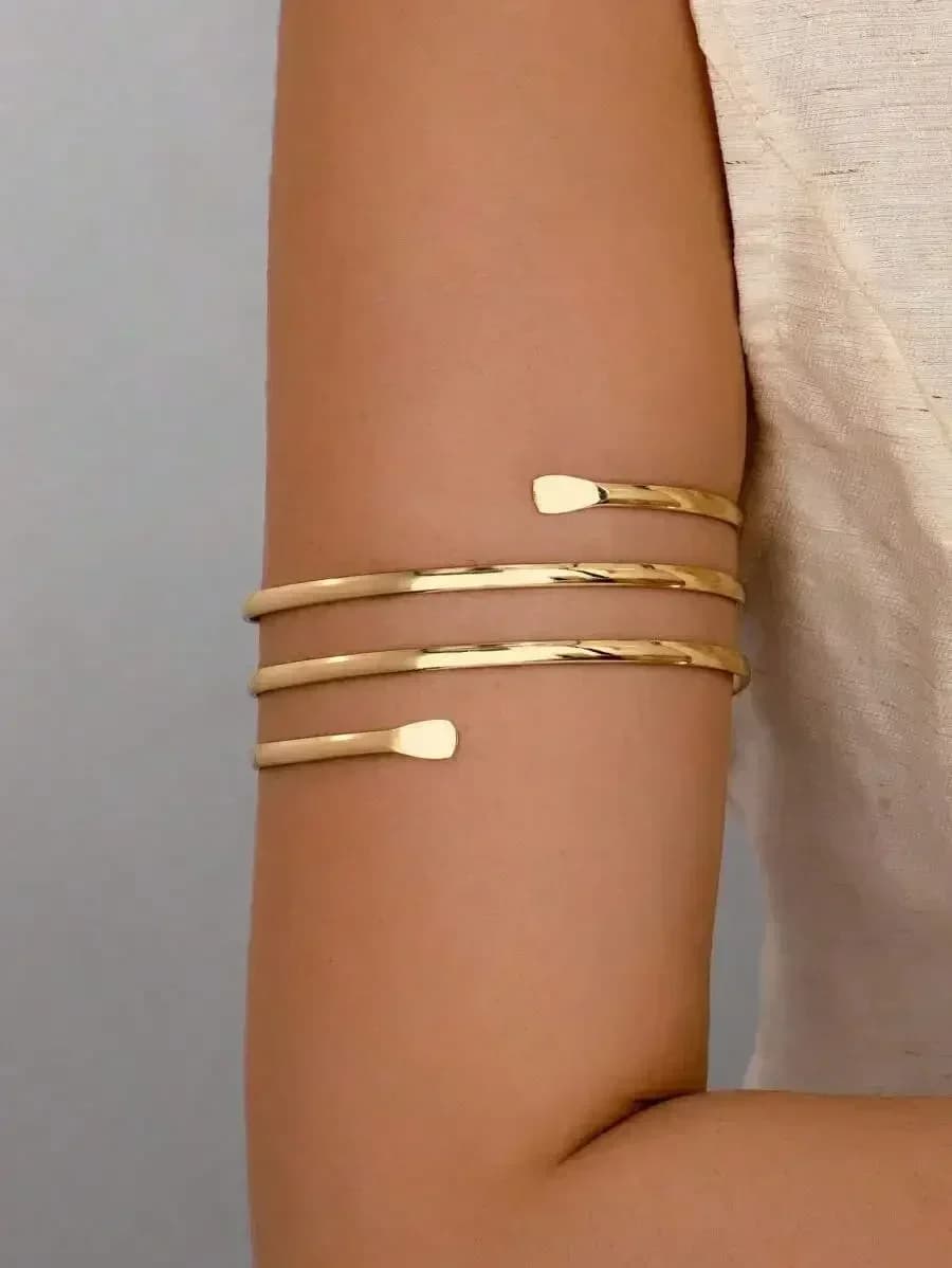 1 bracciale da donna in filo metallico, bracciale per braccio, gioiello estivo per il corpo