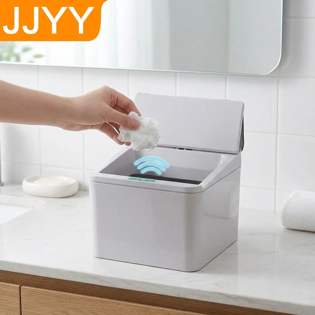 Cestino Intelligente con Sensore, Apertura Automatica Senza Contatto, 4L 6L, per Casa, Ufficio, Auto, Organizzatore da Scrivania