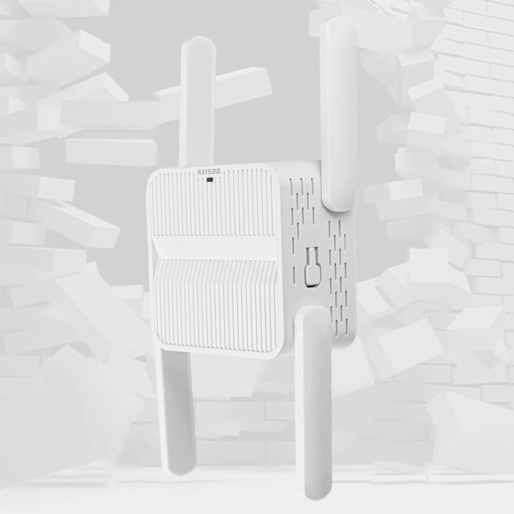 Ripetitore WiFi 6 Extender 1500Mbps con Porta Ethernet e 4 Antenne per Connettività a Lungo Raggio