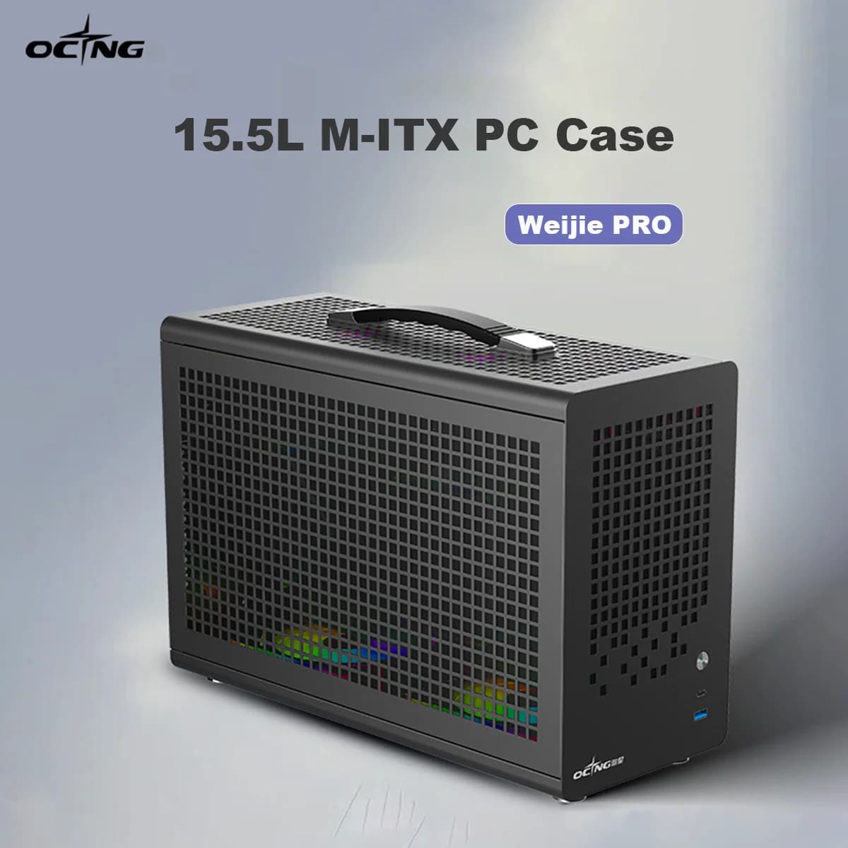 Case per Computer OCNG Weijie PRO, Limitazione Scheda Grafica 380mm, Case PC Desktop ITX Portatile