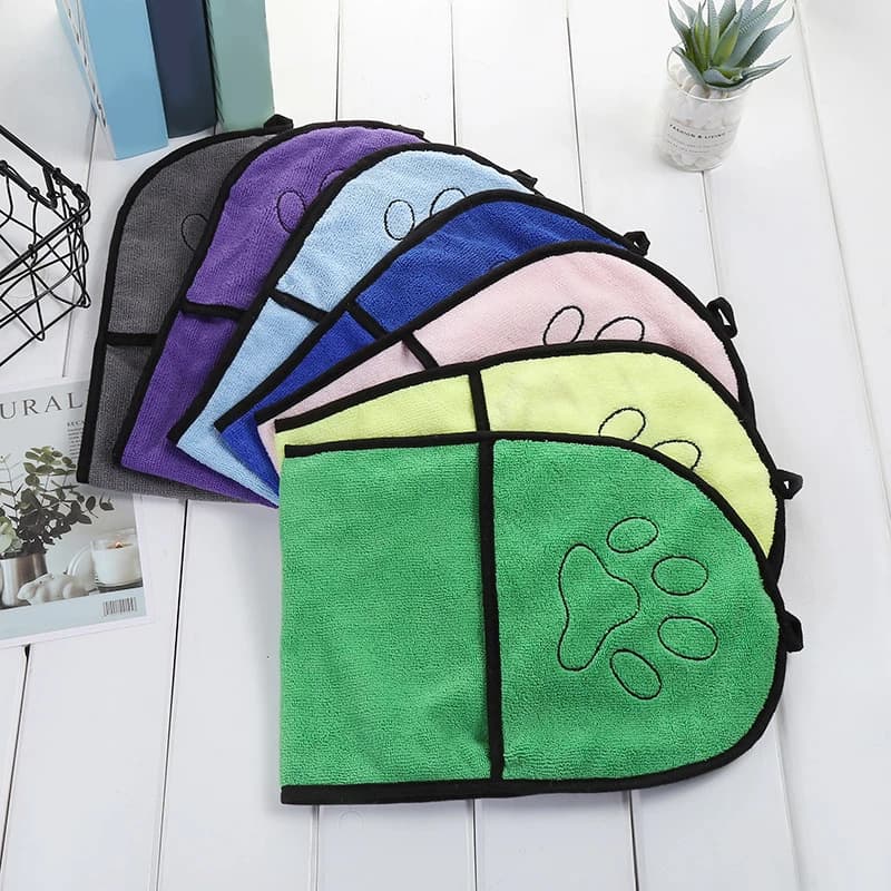 Pet Towel Dog Towel Bath Robe Soft Fiber Absorbent Cat Towel Pet Cleaning Products Dog Supplies Dog Bath Towel Microfibre
